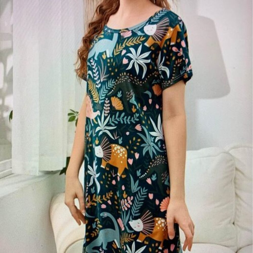 Ladies XL Dinosaur Print Dress 10.00 - Picture 4 of 14